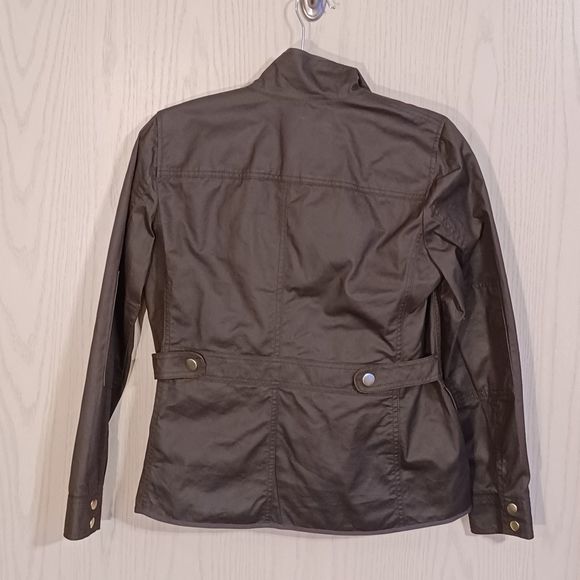J Crew Women's Resin-Coated Twill Field Jacket, Size PM, Brown - Picture 2 of 9